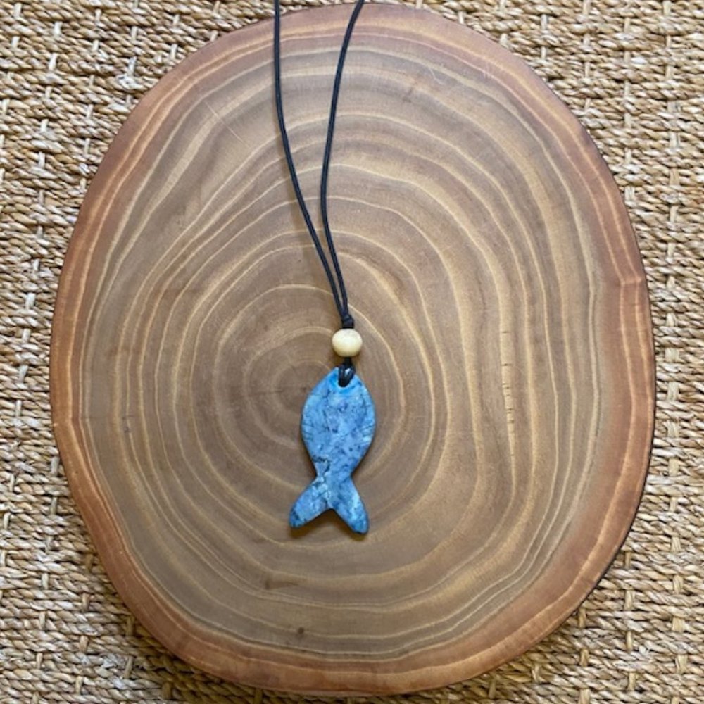 Blue Fish Pendant Necklace
